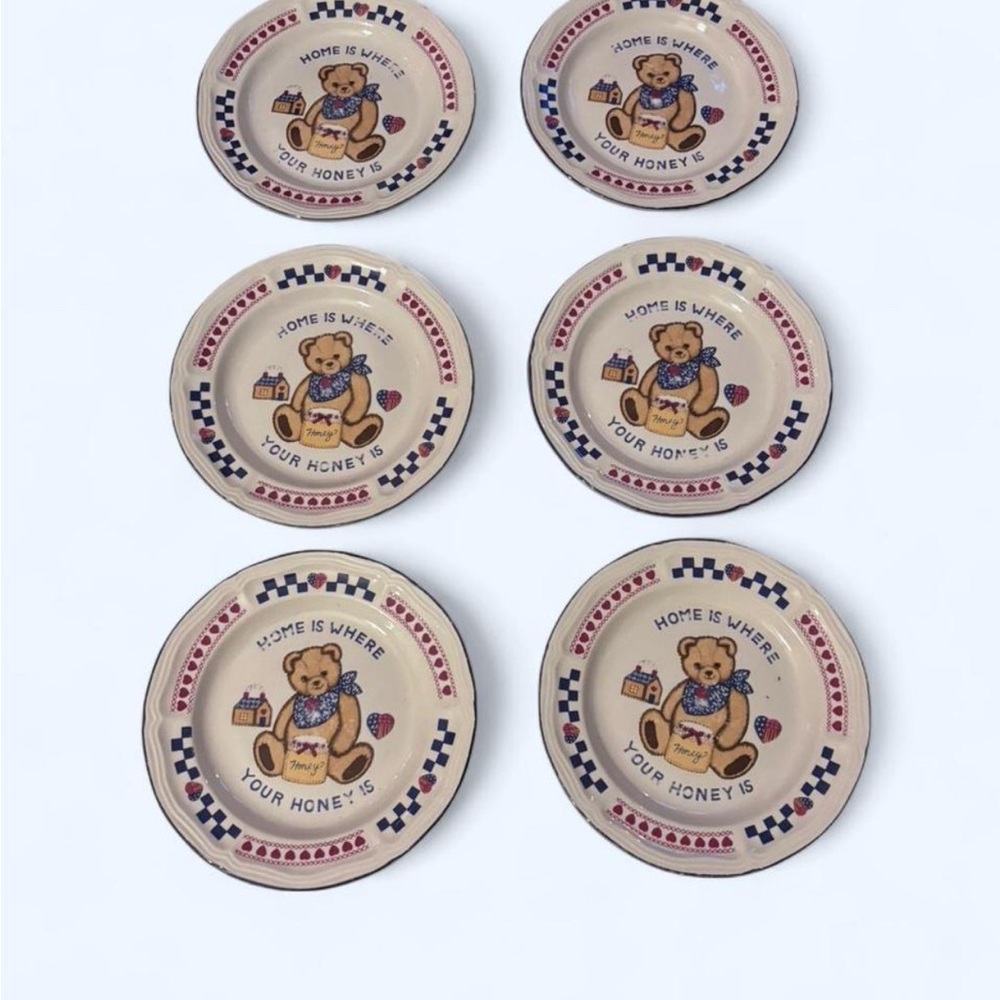Set of 6 Teddy Bear Plates